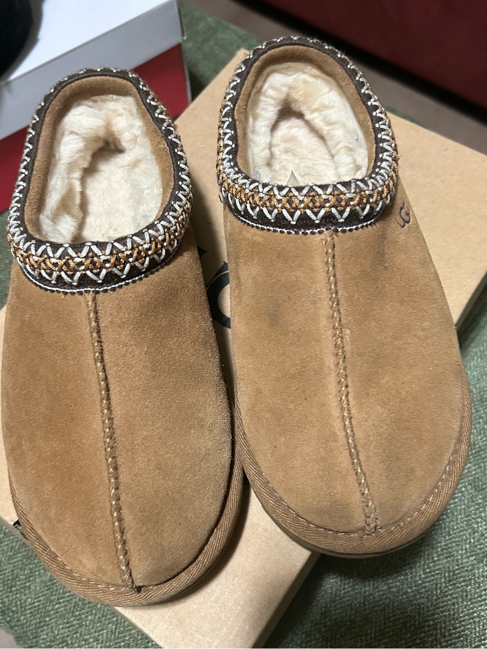 UGG Kids Cozy Chestnut Suede Slip-On Slippers